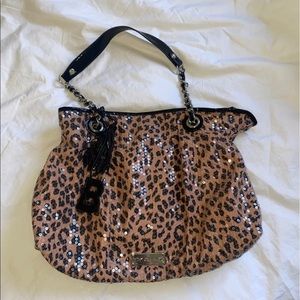 Betsey Johnson Sequin Leopard Print purse, satchel
